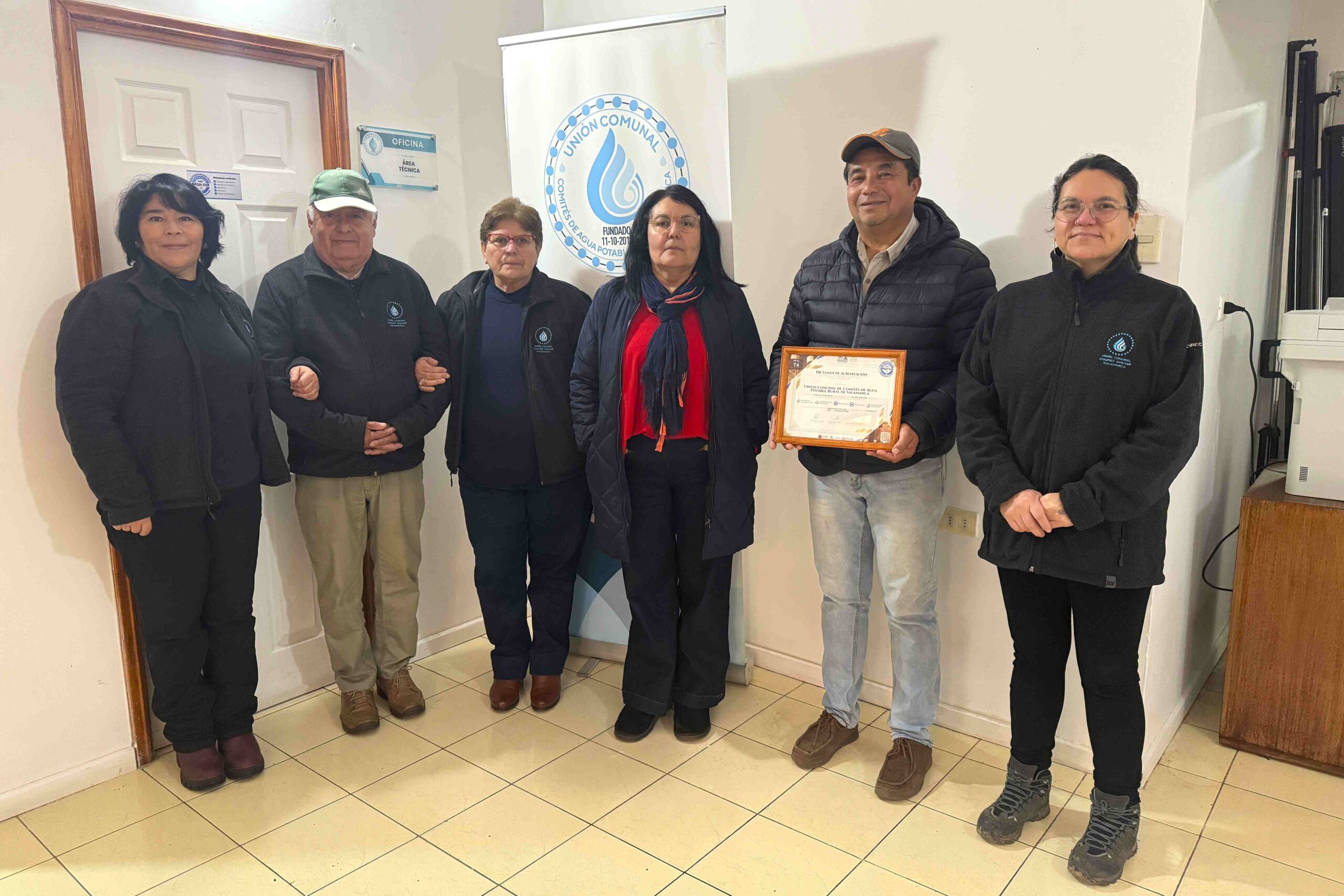 UNIÓN COMUNAL DE APR/SSR DE SALAMANCA RECIBE CERTIFICACIÓN EN BUENAS PRÁCTICAS DE GESTIÓN HÍDRICA POR CUATRO AÑOS